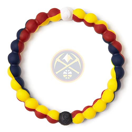 Lokai NBA Silicone Beaded Bracelet for Women & Men, Denver Nuggets Team Colors - Large, 7 Inch Circumference - Silicone Jewelry Fashion Bracelet Slides-On for Comfortable Fit