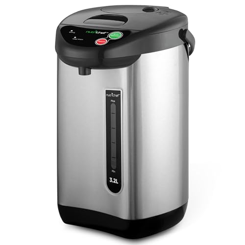 Comparison: Best Hot Water Dispenser For Tea 11 NutriChef Hot Water Urn Pot Insulated Stainless Steel,Auto & Manual Dispense,Auto Boiler,Safety Lock Shutoff 3.38 QT /3.2L - Auto Boiler Shut Off - PKWK43