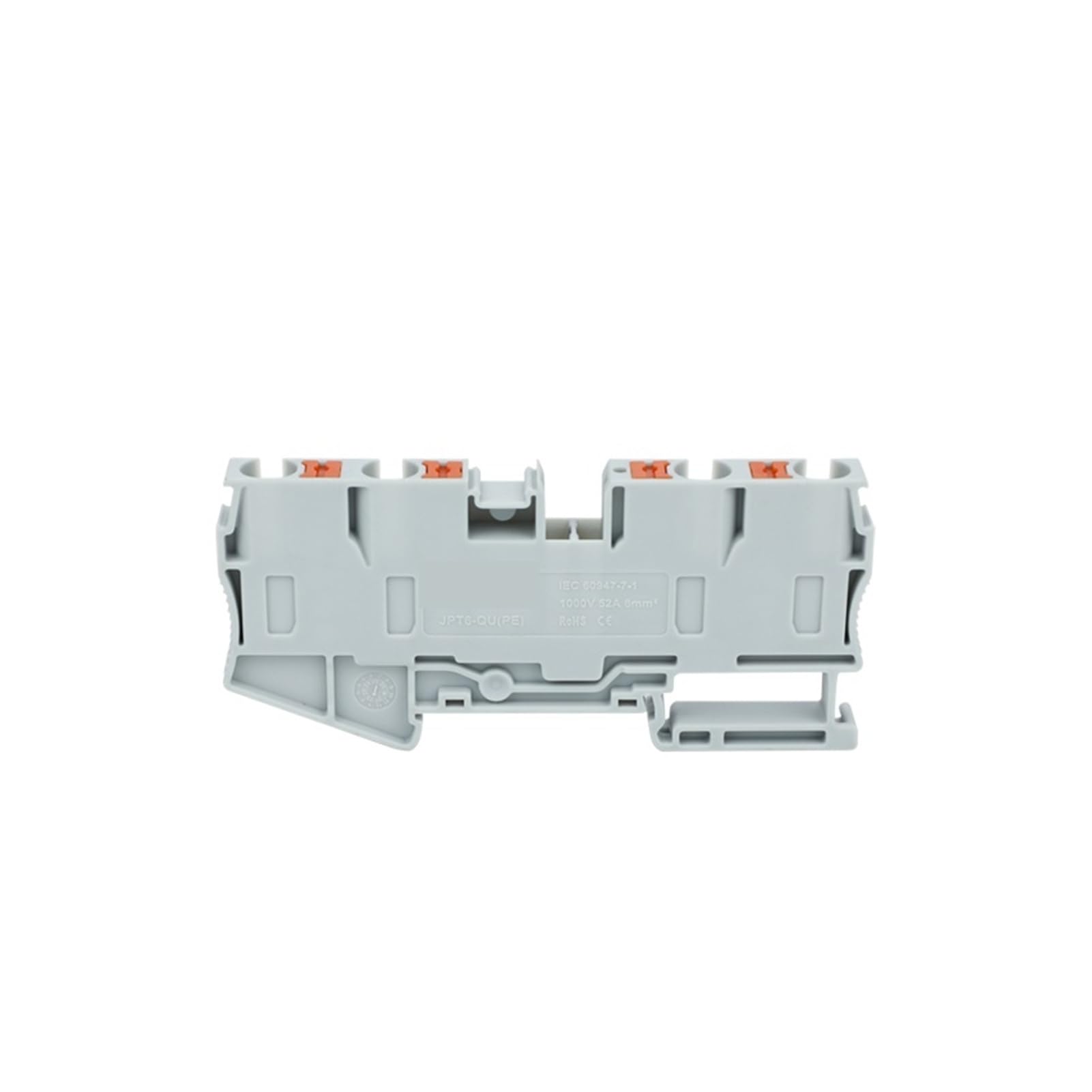 Morsettiera push-in da 10 pezzi PT6-QU Cavo elettrico da 6 mm² Collegare il connettore di cablaggio su guida Din 4 fili(PT6-QU GRAY)