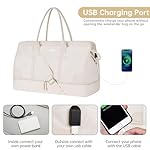 ETRONIK Weekender Overnight Bags for Women, Large Travel Duffle Bags with Shoe Compartment & Wet Pocket, Carry On Tote Bag Gym Duffel Bag with Toiletry Bags for Hospital 3 Pcs Set, Large Size - Image 5