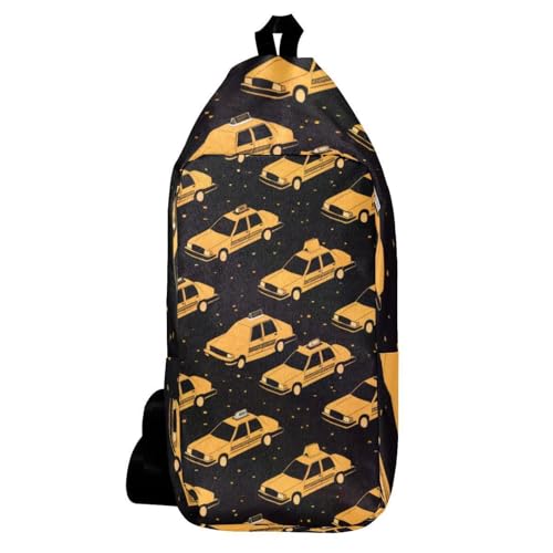 Sac à dos à bandoulière taxi noir 16x36cm sacoche de poitrine mixte pour voyage