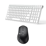 iClever BK10 Bluetooth Keyboard, Multi Device Keyboard Rechargeable Bluetooth 5.1 with Number Pad Ergonomic Design Full Size Stable Connection Keyboard for iPad, iPhone, Mac, iOS, Android, Windows