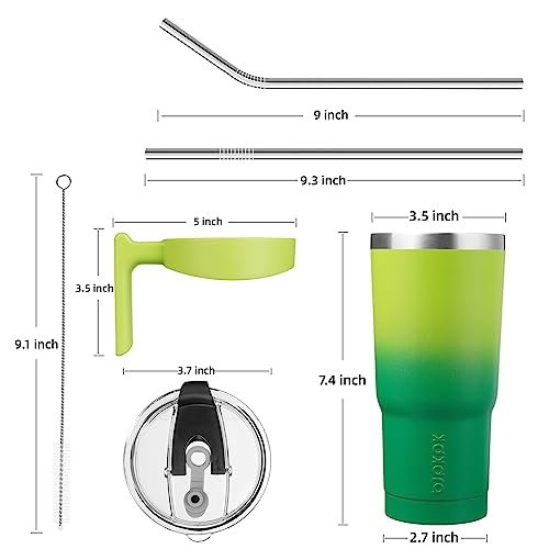 Image of BJPKPK 20 oz Tumbler with Handle & Straw, Insulated Stainless Steel Mug