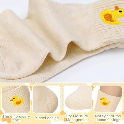 Image of Eurzom 10 Pairs Socks Womens Crew Elastic Ankle Length Cotton Socks Aesthetic Cute Lightweight Low Cut Gifts for Women