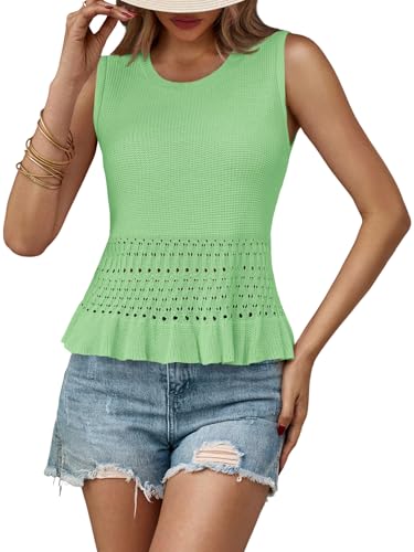 Image of Saodimallsu Womens Crochet Tank Top Sweater Vest