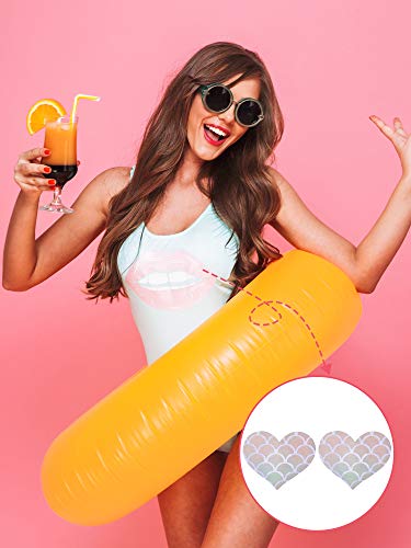 Willbond 20 Pairs Mermaid Nipple Covers Satin Adhesive Pasties Christmas Disposable Nippleless Cover Multi Breast Stickers For Women Girls #TOP4