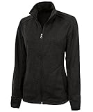 Charles River Apparel Women's Plus-Size Heathered Fleece Jacket, Black Heather, X-Large