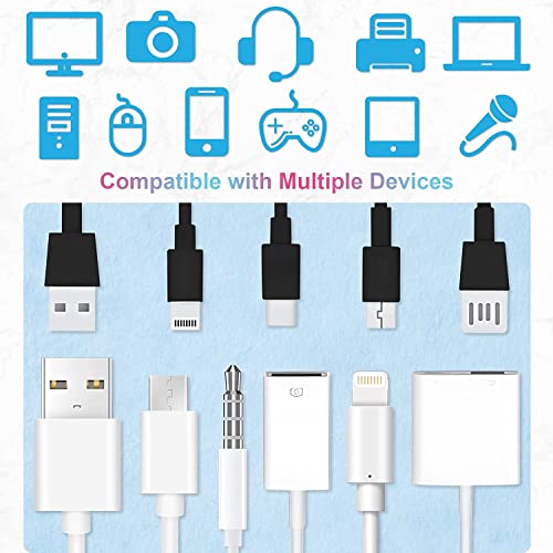 Image of Metallic Finish Cable Spiral Protector /Wire Repair /Pet Cord Protector /Headphone Saver, 1.5 Meters (2 Pcs), Cable Wrap /Cover for Mac Charging Cable, USB Tube, Earphone (Light Blue)