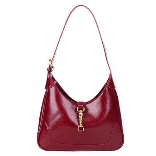 Gladdon Handtasche Damen,Top-Handle-Tasche,Hobo-Taschen,Tote Handtaschen,elegante Umhängetasche,klassisch glänzendes PU-Leder