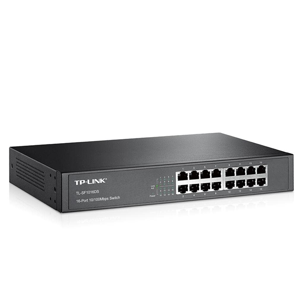 TP-Link TL-SF1016DS - Switch Ethernet, 16 puertos, Plug & Play, Metal | 16 Puertos Gigabit. Plug & Play, No Necesita Configuración. Diseño sin Ventilador, Silencioso. Carcasa Metálica.