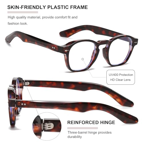 Image of Gleyemor Fashion Sunglasses for Men Women Tortoise Shell Sunglasses Trendy Unisex Style UV400 Protection Shades