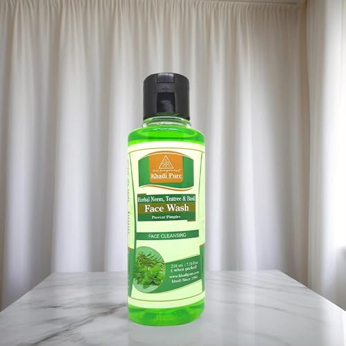 Image of Khadi Pure Herbal & Neem Tea Tree Basil Face Wash, Multicolor, 210 ml (Pack of 4)