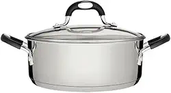 Caçarola Rasa Tramontina Astro Silicone Funda em Aço Inox com Fundo Triplo com Tampa de Vidro 16 cm 1,4 L