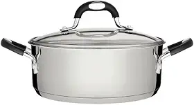 Caçarola Rasa Tramontina Astro Silicone Funda em Aço Inox com Fundo Triplo com Tampa de Vidro 16 cm 1,4 L