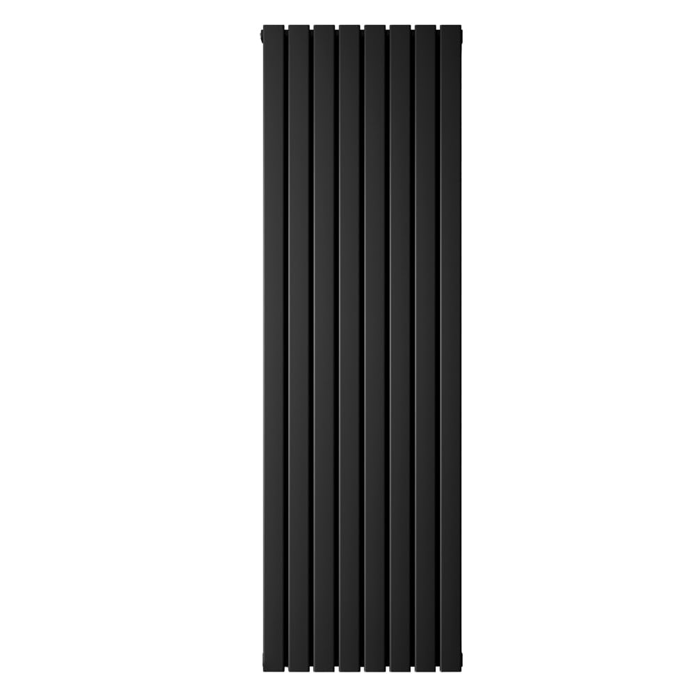 Milano Erin Black Vertical Double Flat Panel Convector Radiator - 1780mm x 560mm