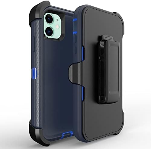 Bisbkrar Defender Case for iPhone 11 6.1 Inch Case,[Military Grade] 3 in 1 Shockproof Rugged Protective, Heavy Duty Bumper Phone Cover (with Black Belt Clip) (Blue)