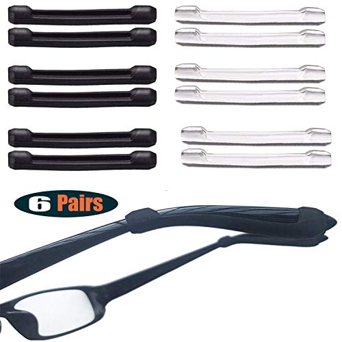 MOLDERP 6 Pairs Silicone Glasses Ear Hooks Sport Eyeglass Strap Holder Temple Tips