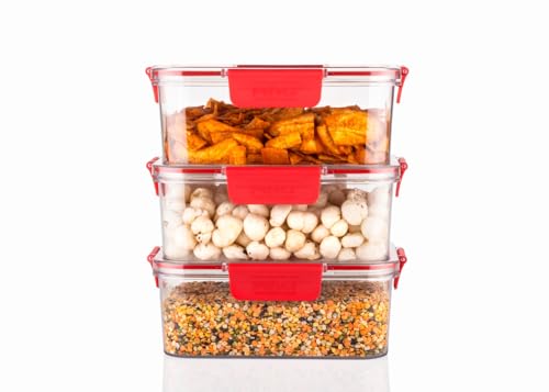 Image of RITU Plastic Storage Box 1600ml |Fridge Organizer Container with Airtight Lid for Food, Vegetables, Fruits, Fish, and Eggs | Durable, Transparent, BPA -Free for Kitchen and Home Storage