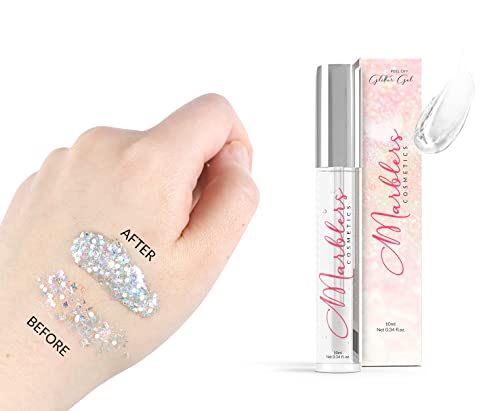 Marblers Holographic Face & Body Glitter [Holo Silver] 0.18Oz (5G) | Fine | Non-Toxic | Vegan | Cruelty-Free | Ethically Sourced | Festival Makeup | Eye, Hair, Nail, Eyeshadow | Cosmetic Grade #TOP4