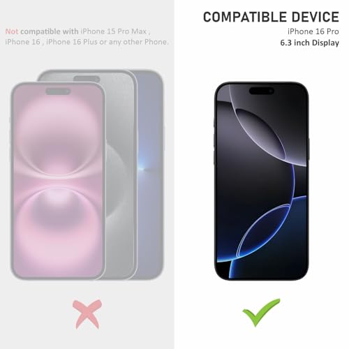 Image of SupCares Privacy Tempered Glass for iPhone 16 Pro (6.3 Inch) With Installation Kit | Military-Grade Gorilla Screen Protector | Edge to Edge Coverage | Black