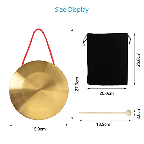 LAMEK 15 cm Hand Gong Messing Handgong Kupfer Opera Percussion mit Runden Hammer Musik Intelligenz Spielzeug Instrument für Kinder Kapelle Schule Musikunterricht - Image 8