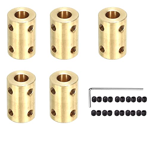 5 unidades de 8 mm a 8 mm de latón rígido para eje del motor acoplador de engranajes adaptador para impresora 3D RC barco coche avión