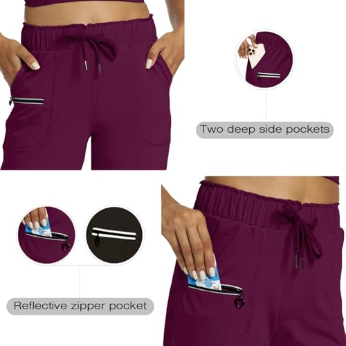 Image of Haowind Joggers for Women with Pockets Elastic Waist Workout Sport Gym Pants Comfy Lounge Yoga Running Pants