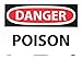 NMC D463RB OSHA Sign, Legend "DANGER - POISON", 14" Length x 10" Height, Rigid Plastic, Black/Red on White