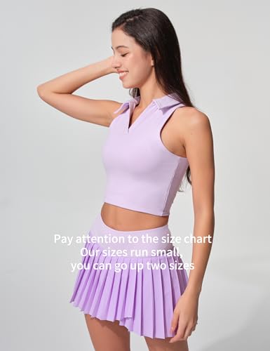 Womens Golf Shirt Sleeveless Polo Collared Tennis Shirts for Women Athletic Workout Cropped Tank Tops3