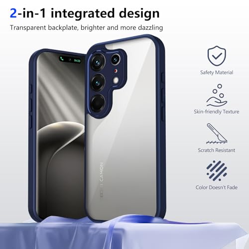 Image of for Tecno Camon 50 Ultra 5G / 50 Pro 4G Case Matte Skin Touch Clear PC + TPU Shockproof Phone Back Cover - Blue