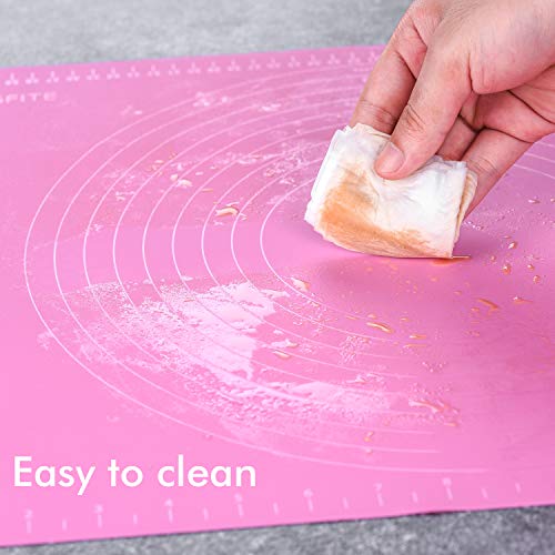 Extra Large Reusable Silicone Non Stick Rolling Baking Pastry Mat With Masurement For Rolling Dough, Countertop Protection, Fondant Pie Crust Mat, Cutting Table Mats (Pink) #TOP5