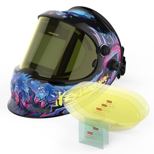 Image of YESWELDER Panoramic View True Color Solar Powered Auto Darkening Welding Helmet & Blue Light Blocking Replacement Lens