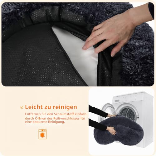 HMTOPE Orthopädisches Hundebett Grosse Hunde, Donut Kissen Waschbar, Ø120cm