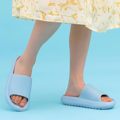 Image of Comwarm Cloud Slide Sandals for Women Men Ultra Comfort Recovery Pillow Slippers Soft Summer Beach Shoes with Low Arch Support