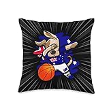 Teeisle Australia Basketball Dabbing Dog Australia Basketball Fans Jersey Australian Flag Throw...