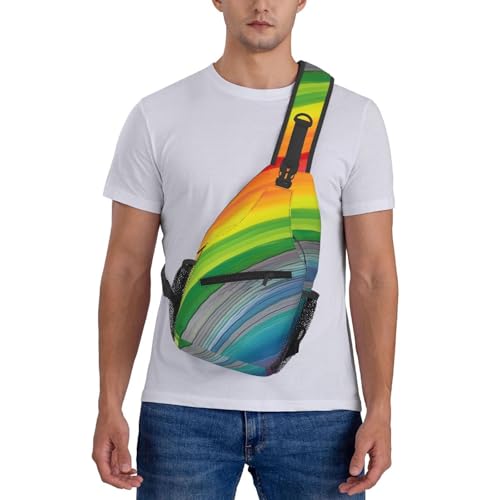 Mochila cruzada con estampado de rayas color arcoíris miniatura 7