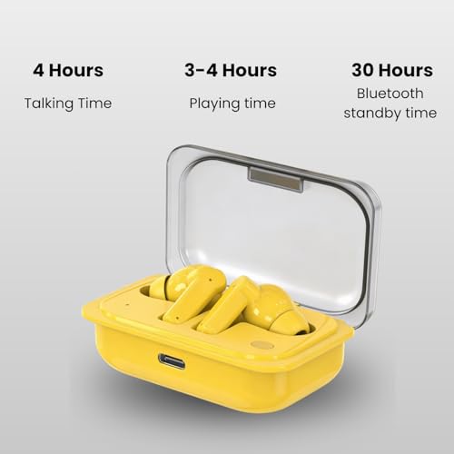 Image of Futopia Wireless Nothing Ear Earpods with Charging Case | Bluetooth 5.4 Earbuds, 11mm Drivers, Type-C Fast Charging, HD Sound & 3-4H Playtime (FGTWSNOEAR)-Yellow