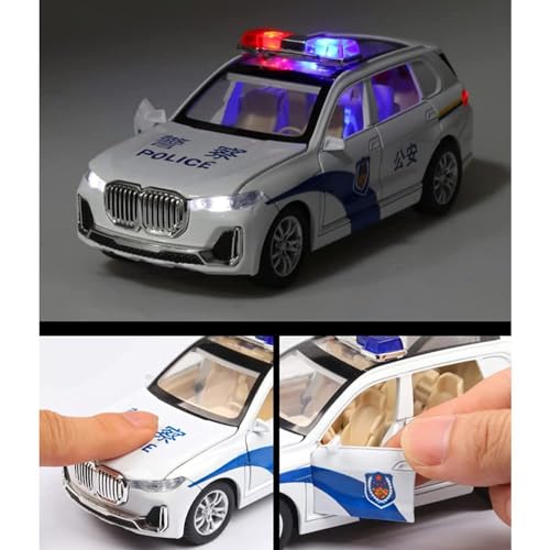 Image of 1:32 B-M-W X7 Police Model Diecast Metal Pullback Toy car with Openable Doors & Light, Music Boys car for Kids Best Toys Gifts Toys for Kids (White)