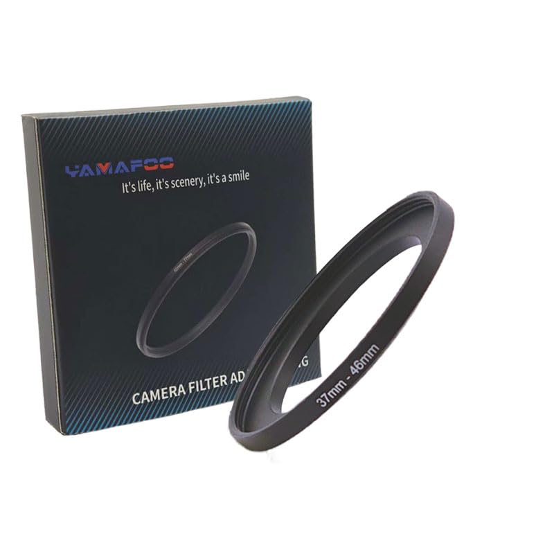 YAMAFOO 37mm to 46mm Step-Up Ring/Step Down Rings Filter Adapter for All Brands UV ND CPL Metal Ring Step-Up Rings Adapter Filter,Black (37-46)