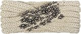 styleBREAKER Damen Strick Stirnband mit Twist, Knoten und Perlen, Winter Haarband, Headband gestrickt 04026022, Farbe:Creme-Beige