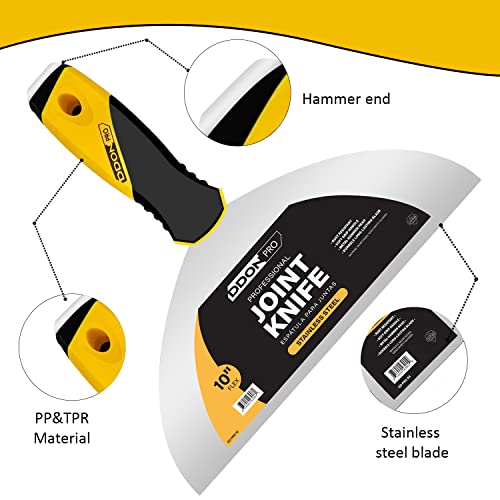 Flexible Putty Knife Scraper Tool, Spackle Knife Stainless Steel Blade With Soft Grip Handle, Metal Scraper Tool For Drywall Finishing, Plaster Painting Scraping, Decals, And Wallpaper (10) #TOP2