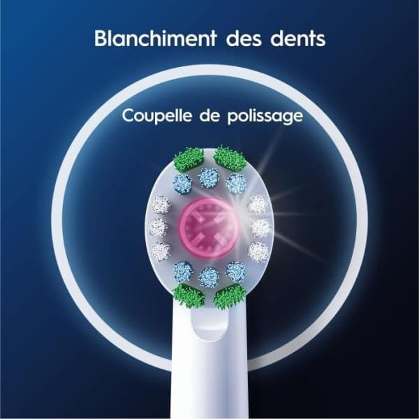 Miniatura 5 de Oral-B Pro 3D - Cabezal de cepillo de dientes eléctrico, cerdas en forma de X y taza de pulido única para blanquear los dientes y eliminar manchas
