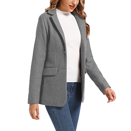 TONCHENGSD Women's Long Sleeve Two Button Wool Blend Blazer Suit Jacket4
