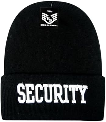 Rapiddominance Standard Pub/Safety Long Beanies,Security 2,Black, ONE Size