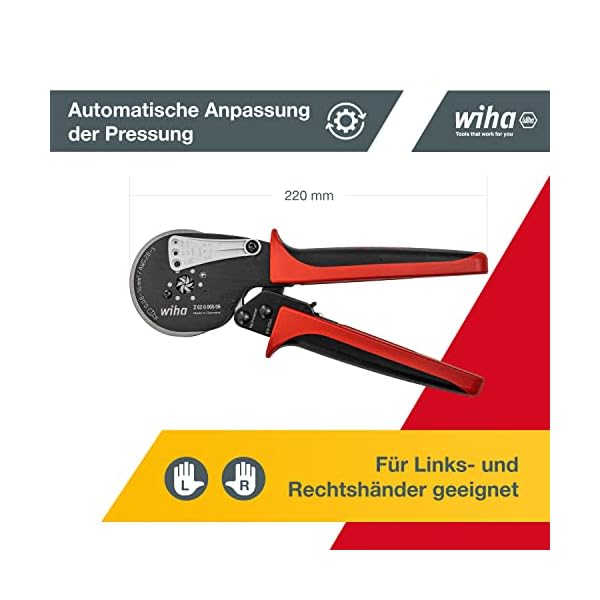 Wiha Profi Crimpzange mit automatische Anpassung auf die Aderendhülsengröße 0,08 bis 16mm² (41246) I Crimpwerkzeug… – Bild 5