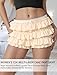 Panegy Women Sexy Ruffle Shorts Y2k Cute Bloomer Micro Frilly Under Skirt Pumpkin Shorts Trendy Bow Crochet Knit Boyshorts Yellow S