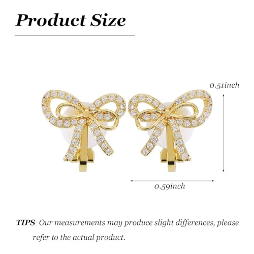 Aretes Clip con Moño Rojo para Mujer miniatura 6