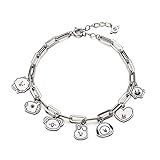 Mshion Charm Bracelet Women's Stainless Steel Bracelets Pendant Link Jewelry