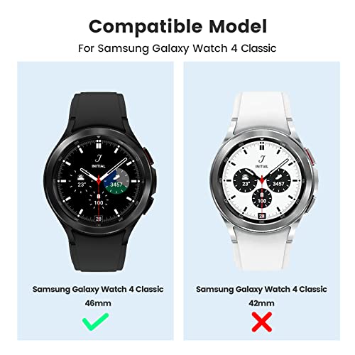 HWeggo Hoes compatibel met Samsung Galaxy Watch 4 Classic 46 mm displaybeschermhoezen, 2 stuks pantserglas beschermfolie… - Image 3