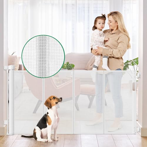 Kiskiz TB-A127 Einziehbares Tür- und Treppengitter, Weiß